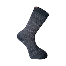 Kuzu Yünü Havlu Erkek Çorabı - Yupik - Gri - No: 41-44 13906 Çok Renkli
