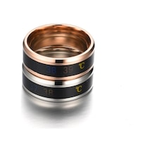 Novahub Rose Gold Paslanmaz Çelik Sıcaklık Halkası Vücut Sıcaklığı Akıllı Sıcaklık Algılama Titanyum Çelik Çift Yüzük - 13 Rose Gold
