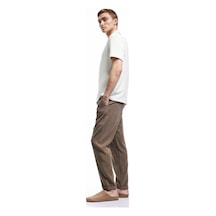 Koton Viskon Cep Detaylı Rayon Tapered Beli Bağcıklı Yazlık Pantolon Kahverengi 5sam40010hw Kahve