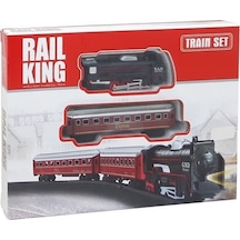 Rail King Oyuncak Tren Seti Pilli 12Parça Raylı Vagonlu Kara Tren