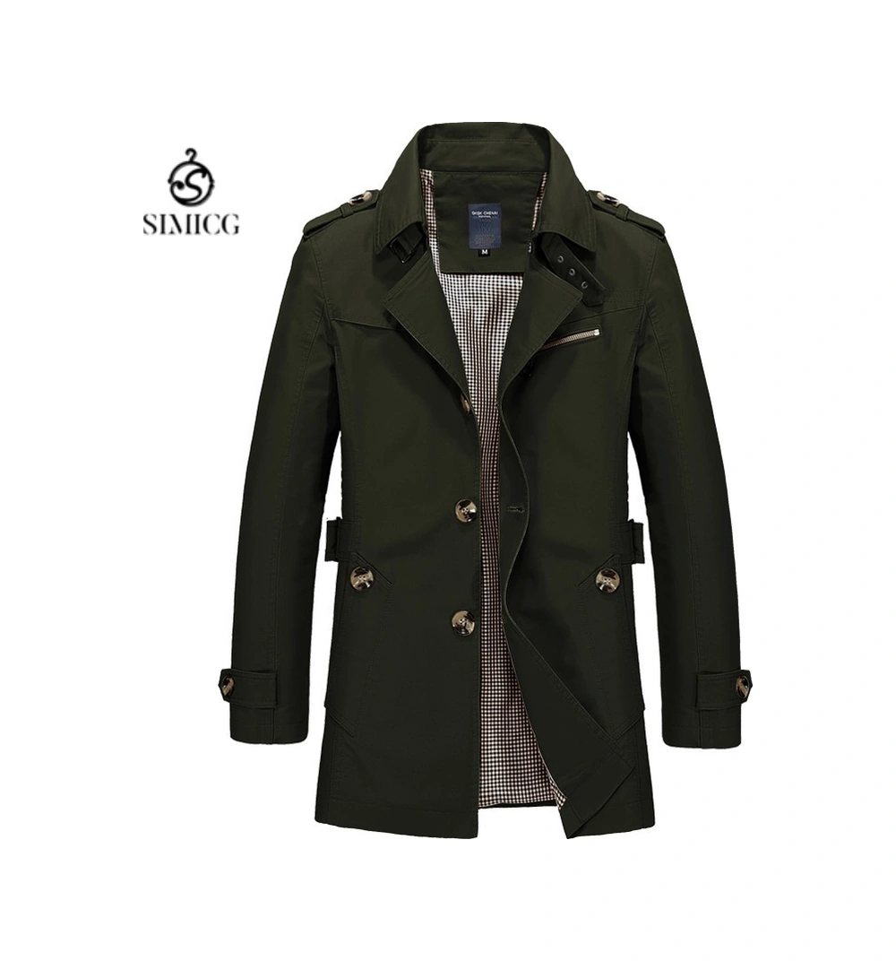 Erkekler İçin Gündelik Rüzgarlık Orta Boy Erkek Saf Pamuklu Ceket Erkek Ceket Rüzgarlığı Yeşil