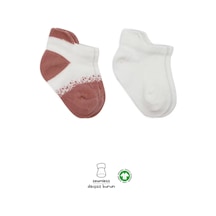 2'li Penye Sneakers Çorap Bs20105 Ekru Pudra Renkli Çok Renkli