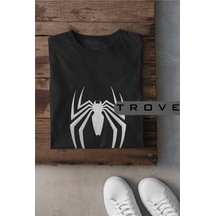 Unısex Kadın Erkek Örümcek Adam Spiderman Ağ Atan Adam Tasarım Baskılı % 100 Pamuk T-shirt Siyah