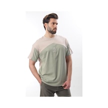 Madmext Bej Overfit Garnili Erkek T-shirt E7104 Bej
