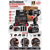Böhrer BA011365 Pro 1200NM Çift Akülü Somun Sıkma Bijon Sökme Makinesi