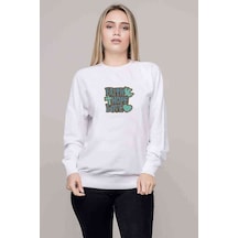 Love Hope Faith Baskılı Beyaz Kadın Sweatshirt (528284097)