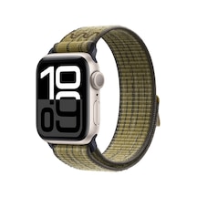 Kilifone - Apple Uyumlu  Watch 7 41mm - Kordon Hasır Kordon Strap Kayış - Krd-91 - Yeşil-gri - T29381