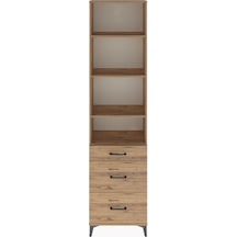 Arges Dolap 4 Raflı 3 Çekmeceli 60x30x243 Çam-çam Çam