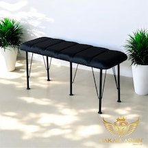 By Hakan Aşkın Siyah Metal Ayaklı Line Style 2025 Babyface Puf & Bench Siyah Siyahbbff