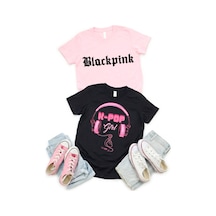 Stil-x Black Pınk Baskılı 2' Li Takım Kız Çocuk Tshirt, %100 Pamuklu Soft Kumaş Çok Renkli-3