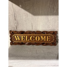 Ahşap Welcome Duvar Yazısı - 35 Cm