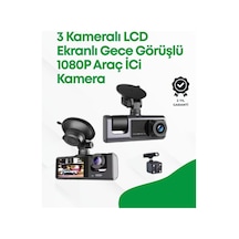 2.0' Lcd Ekranlı Döngüsel Kayıt Özellikli Üç Kameralı Oto Kamera