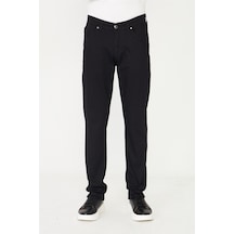 Siyah Düz Kesim Modern Günlük Jean Pantolon Siyah