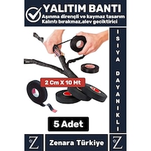 Isıya Dayanıklı Yüksek Aşınma Dirençli Kalıntı Bırakmaz Kaymaz Alev Geciktirici Bant 10 Metrex5 Adet