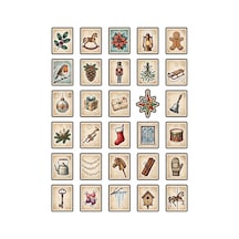 30 Adet Vintage Yılbaşı Posta Pulu Sticker Seti - Planner Ajanda Laptop İçin Çok Renkli