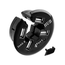 4 Bağlantı Noktası Usb Hub 2.0 Toz Kupası Siyah İle Usb Ayırıcı Adaptörü