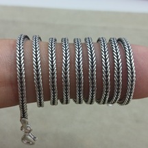 925 Ayar Gümüş Tilki Kuyruğu Model Kolye 2 Mm 55 Cm