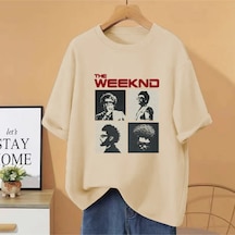 Flood Of Style Saat Sonra Hafta İçi Albüm Grafik T Shirt Erkek Kadın Vintage Hip Hop Streetwear Boy Kısa Kol Bej