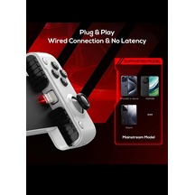 Memo S3 Mobil Oyun Kumandası, Tip-c Bağlantılı Esnek Telefon Gamepad, 36w Hızlı Şarj Desteği, Android Ve İos İle Uyumlu Taşınabilir Kontrolcü Beyaz