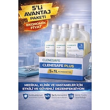 Clenesafe Plus 1 L Konsantre Ön Temizleme Ve Dezenfeksiyon Solüsyonu Medikal Yüzey Temizleyici 5 Adet