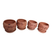 4 Adet Antik Görünümlü Toprak Saksı 12 12 Cm 56468115