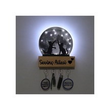 Led Işıklı Pleksi Dolunay Kişiselleştirilebilir Dekoratif Biblo Harvey Kediler Anahtar Askılığı Gri - 737322722 Gri