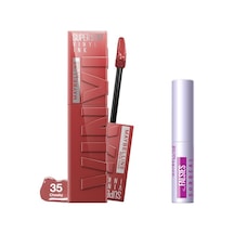 New York Super Stay Vinyl Ink Uzun Süre Kalıcı Likit Parlak Ruj 35 Cheeky & Mini Tattoo Liner Gel Pencil Makyaj Seti Belirtilmemiş