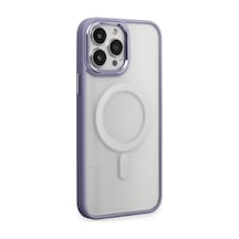 Apple iPhone  Uyumlu,  15 Pro Kılıf Room Magneticsafe Silikon - Lila