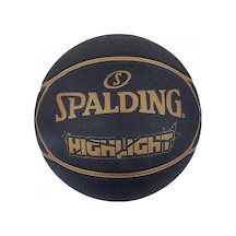 Spalding Basket Topu 2021 Highlight Black Gold Size :7 Rub (84355