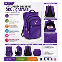 Trendol Fashıon Lıfe Ortopedik Okul Çantası 3 Bölmeli Ergonomik Sırt Destekli Geniş Hacimli Çocuk Sırt Çantası Açık Mor