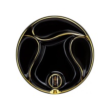 Lubinski Yuvarlak Porselen Puro Küllüğü Siyah/gold Üçlü