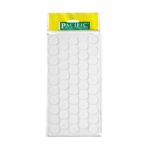 Cateksss Pacific Yuvarlak Yapışkanlı Sandalye Koltuk Mobilya Ayak Keçesi Felt 20 Mm Beyaz - 54 Lü Paket