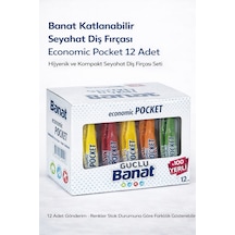 Banat Katlanabilir Seyahat Diş Fırçası Economic Pocket 12 Adet Taşınabilir Kompakt Tasarım