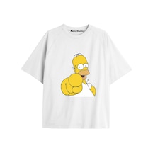 Kalic Studio Y2k Vintage Simpson Baskılı Beyaz T-shirt Kod 261 Beyaz-261