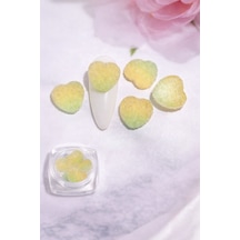 Candy Glow 3d Sugar Heart Nail Charm Lemon Mint Pastel No:04