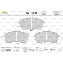 Honda Jazz 3 On Fren Balatasi 1.4 2009-2013 Valeo 670760