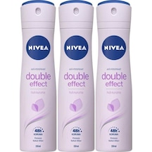 Woman Double Effect Hızlı Kuruma 48h Koruma Pürüzsüz Koltuk Altları Kadın Deodorant X 3 Adet