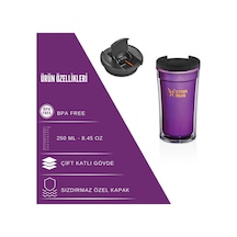 Star Termos 250 Ml Opak Seri - Beyaz Piknik Kamp Outdoor Ofis Otel Kafe Okul Kampüs Mor
