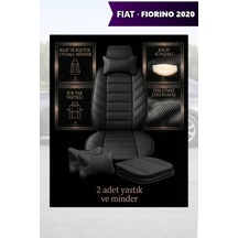 Fiat Fiorino 2020 Uyumlu Lüks Siyah Renk Premium 2 Adet Minder Ve Yastık