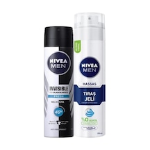 Men Erkek Sprey Deodorant Black&white Invisible Fresh 48 Saat Anti-perspirant Koruma 150ml Ve Men Hassas Tıraş Jeli 200ml