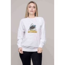 Pubg Lets Erangel Playerunknowns Baskılı Beyaz Kadın Sweatshirt (528338772)
