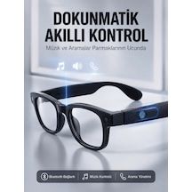 Siyah Akıllı Kamera Gözlüğü 8 Mp Fotoğraf Video Çekimli Aı Görüntü Tanıma Çoklu Dil Çeviri Bluetooth Wi-fi