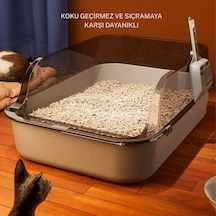 Techtic Yavru Kediler İçin Yarı Kapalı Kedi Tuvaleti Kürek Hediyeli