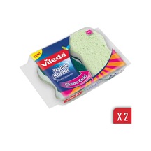 Vileda Parlak Konfor Oluklu Bulaşık Süngeri 2 x 2'li