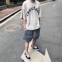 Flood Of Style Trust God Oversize T-shirt Taş Gri