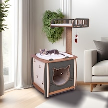 Patihomes Kedi Evi Ve Kedi Tırmalama Evi Yataklı