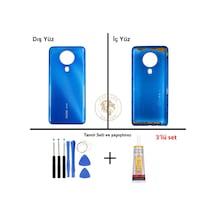 Tecno Spark 6 Mavi Uyumlu Arka Kapak + Yapıştırıcı Ve Vida Seti Arka Cam Batarya Pil Kapağı Diğer