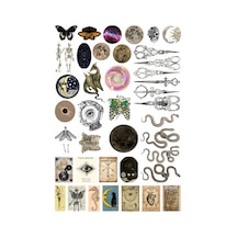 40 Adet Fairygrunge Sticker Seti - Etiket Seti Scrapbook Bullet Journal Çok Renkli