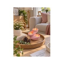 Modern 3'lü Mumluk Pembe