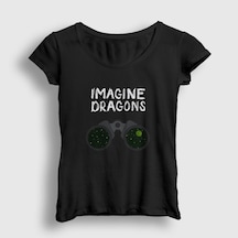 Presmono Kadın Night Imagine Dragons T-shirt Siyah